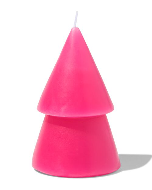 bougie sapin de Noël rose