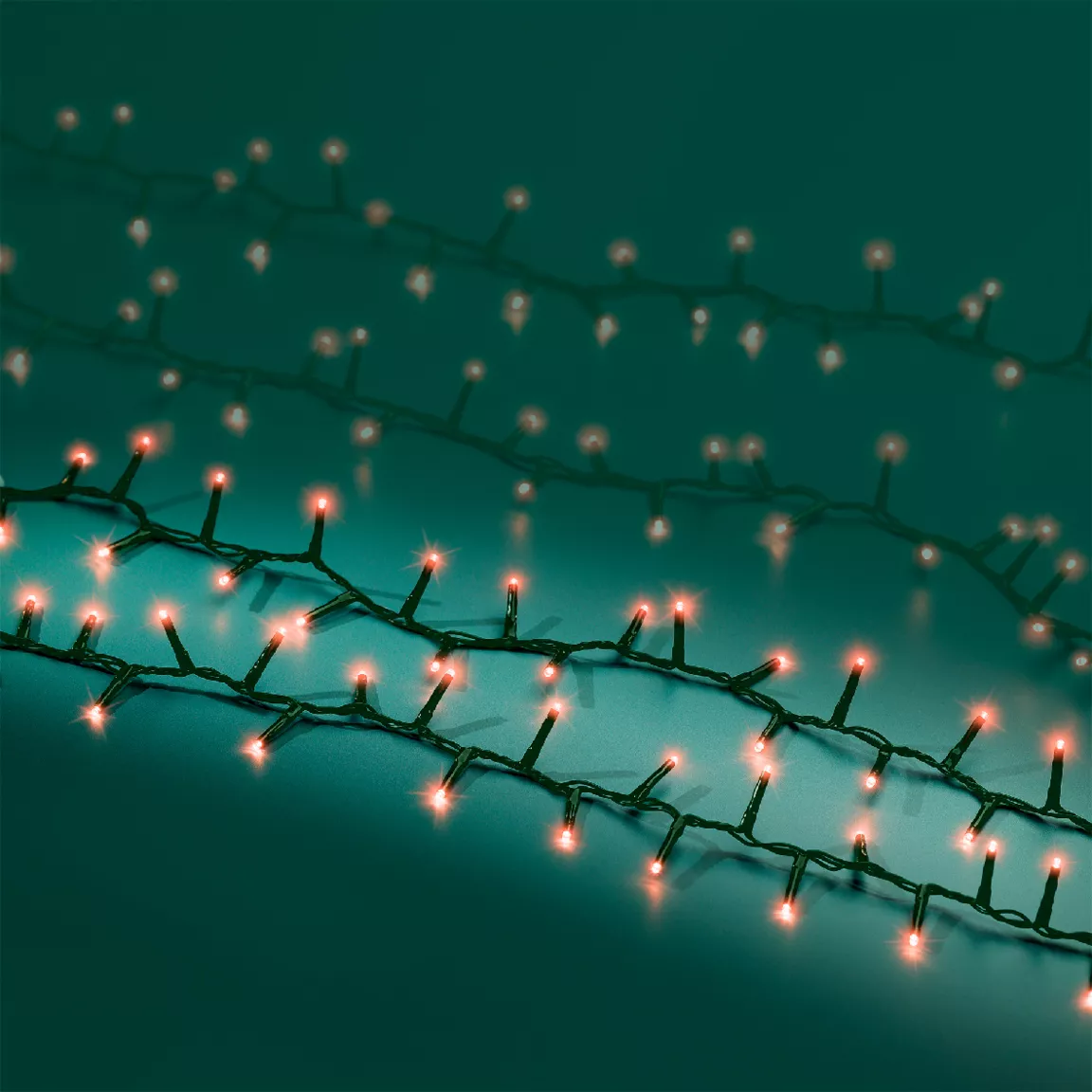 Guirlande lumineuse 16 m 750 LED câble vert Luxe Rouge