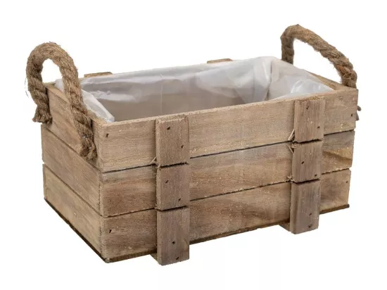 Panier en bois avec poignées marron 22x13x10,5h