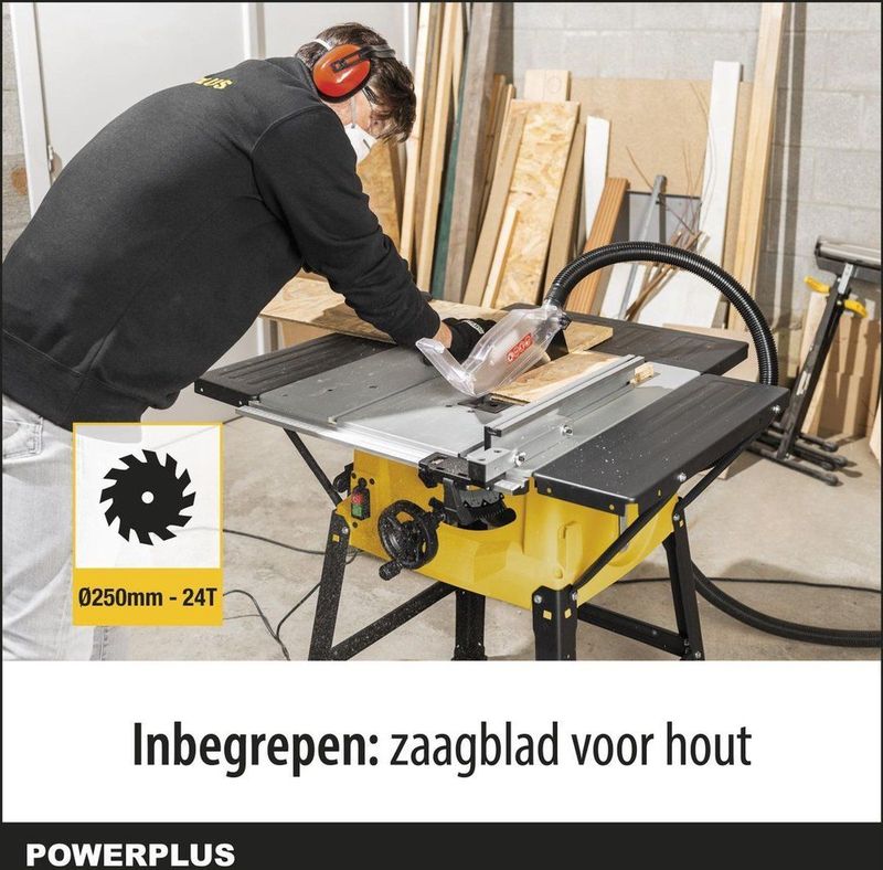 Powerplus - Tafelzaag - 2000 W - Ø250 mm Zaagblad - Maximaal 85 mm Zaagdiepte