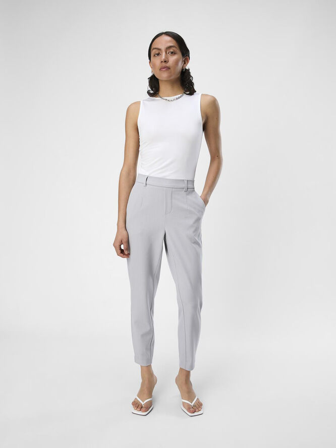 Object OBJLISA SLIM PANT NOOS Light grey melange