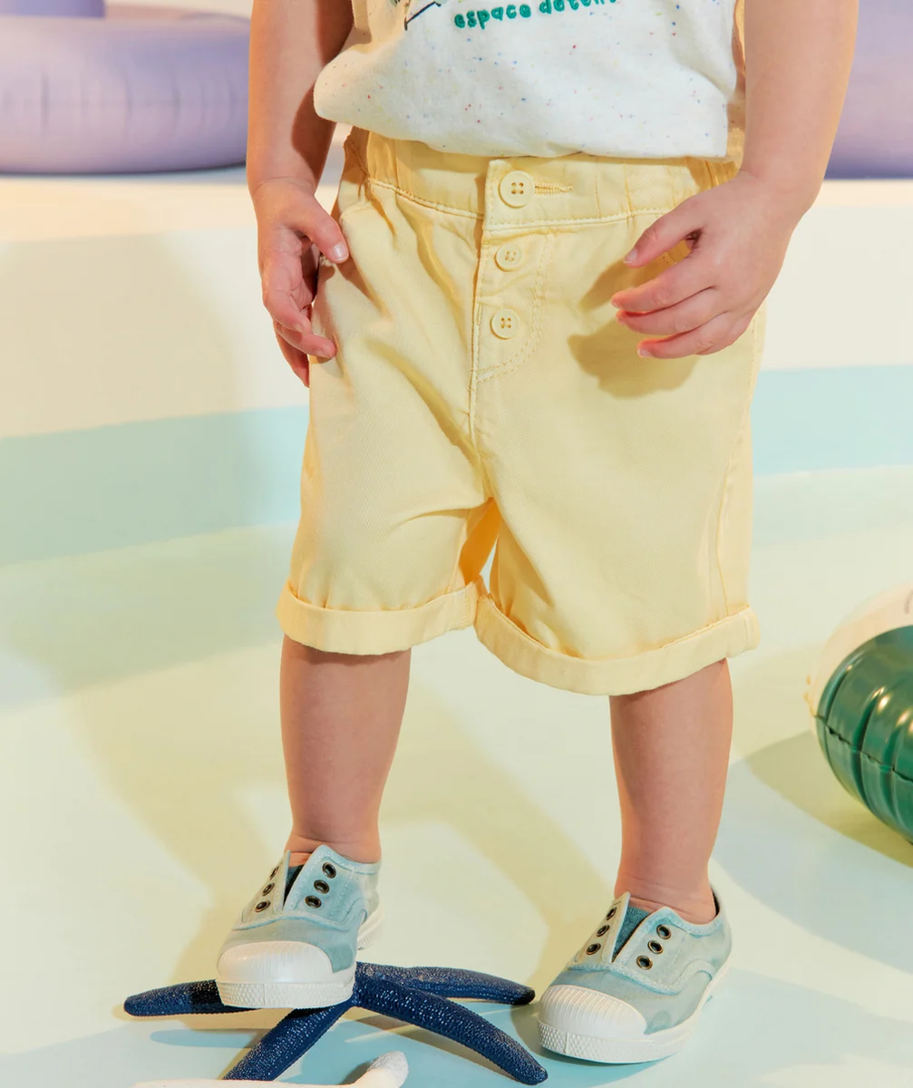 BERMUDA BÉBÉ GARÇON JAUNE EN VISCOSE RESPONSABLE