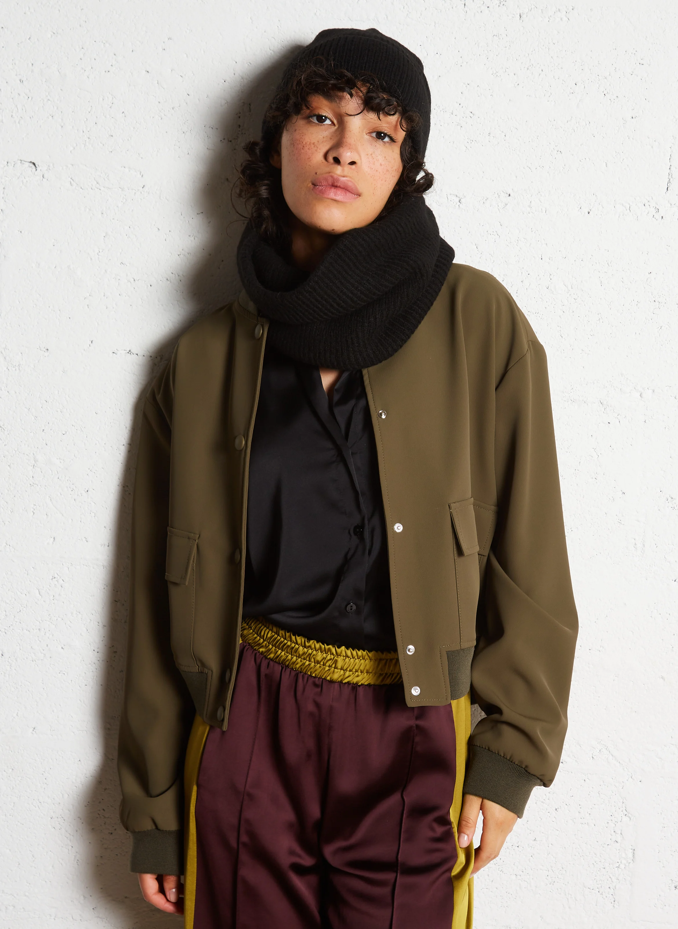 Veste col teddy| Kaki