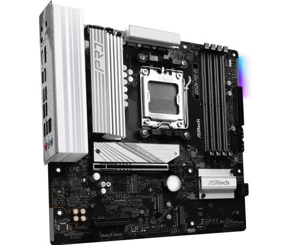 ASRock B850M PRO RS - Bundkort - micro ATX - Socket AM5 - AMD B850 Chipset - USB-C 3.2 Gen2, USB-C 3.2 Gen 1, USB 3.2 Gen 2, USB 3.2 Gen 1 - 2.5 Gigabit LAN - onboard grafik (CPU påkrævet) - HD Audio (8-kanaler)