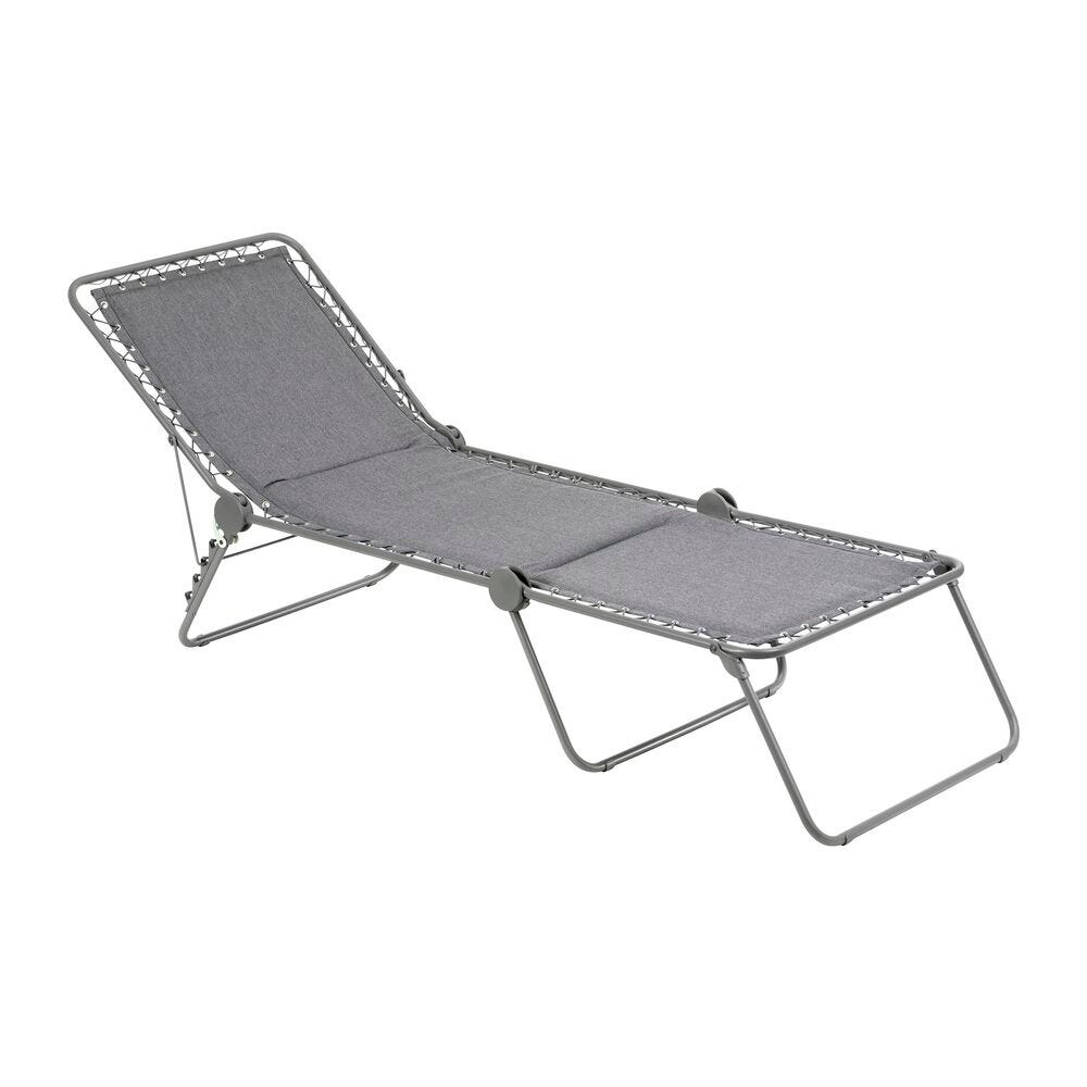 Gepolsterte Klappbare Sonnenliege Siesta L LightComfort® Grau Ombre