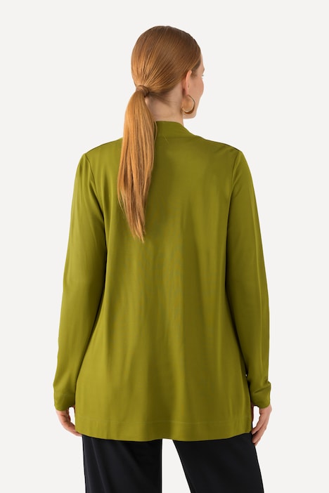 Slinkyjacke, offene Form, Schalkragen, Langarm
