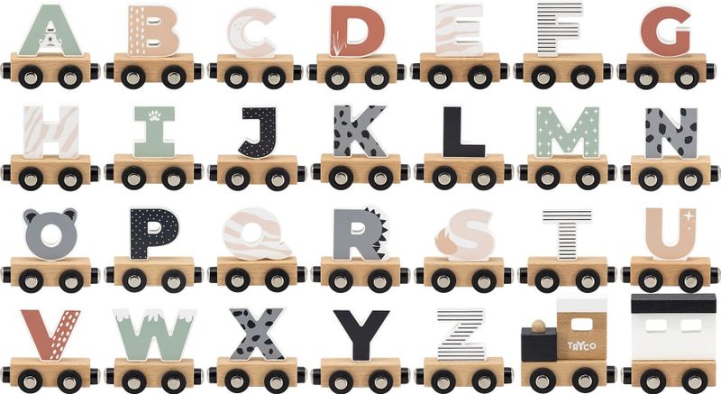 Tryco - Houten Gekleurde Lettertrein - Letter Z - Hout - 7x3x7 cm