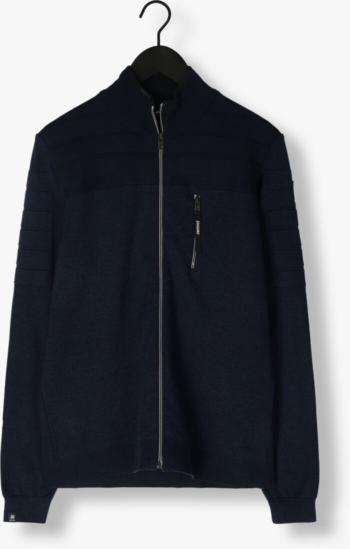 VANGUARD donkerblauwe vanguard vest zip jacket cotton bonded mouline