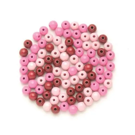 Glorex Holzperlen Mix blau, 6 mm, 118 Stück