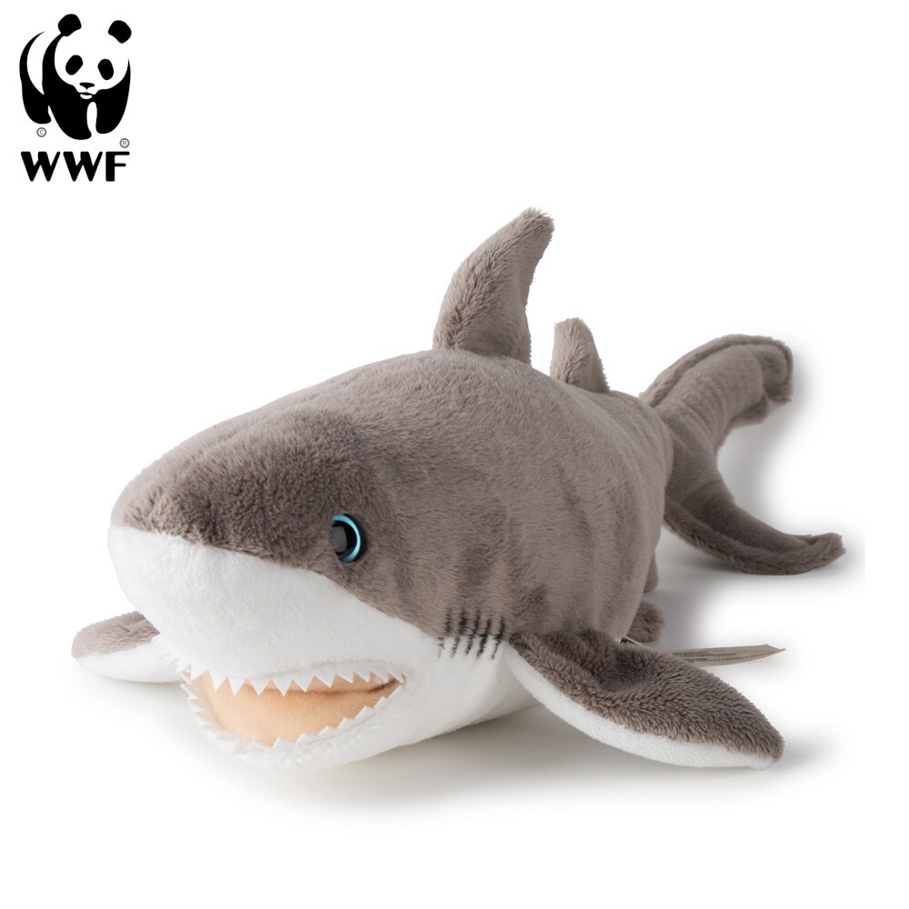 WWF Plüschtier Weißer Hai (38cm) lebensecht Kuscheltier Stofftier Plüschfigur Hai