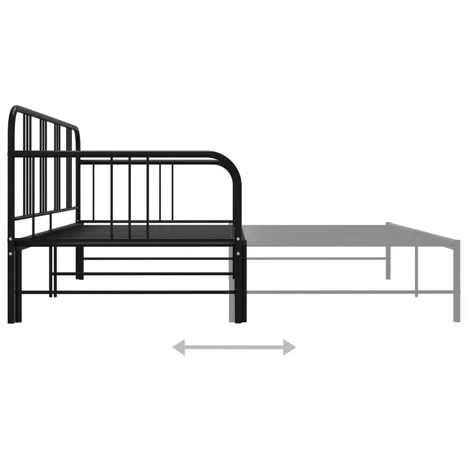 vidaXL - Onderschuifbed - Zwart - Metaal - 90x200 cm