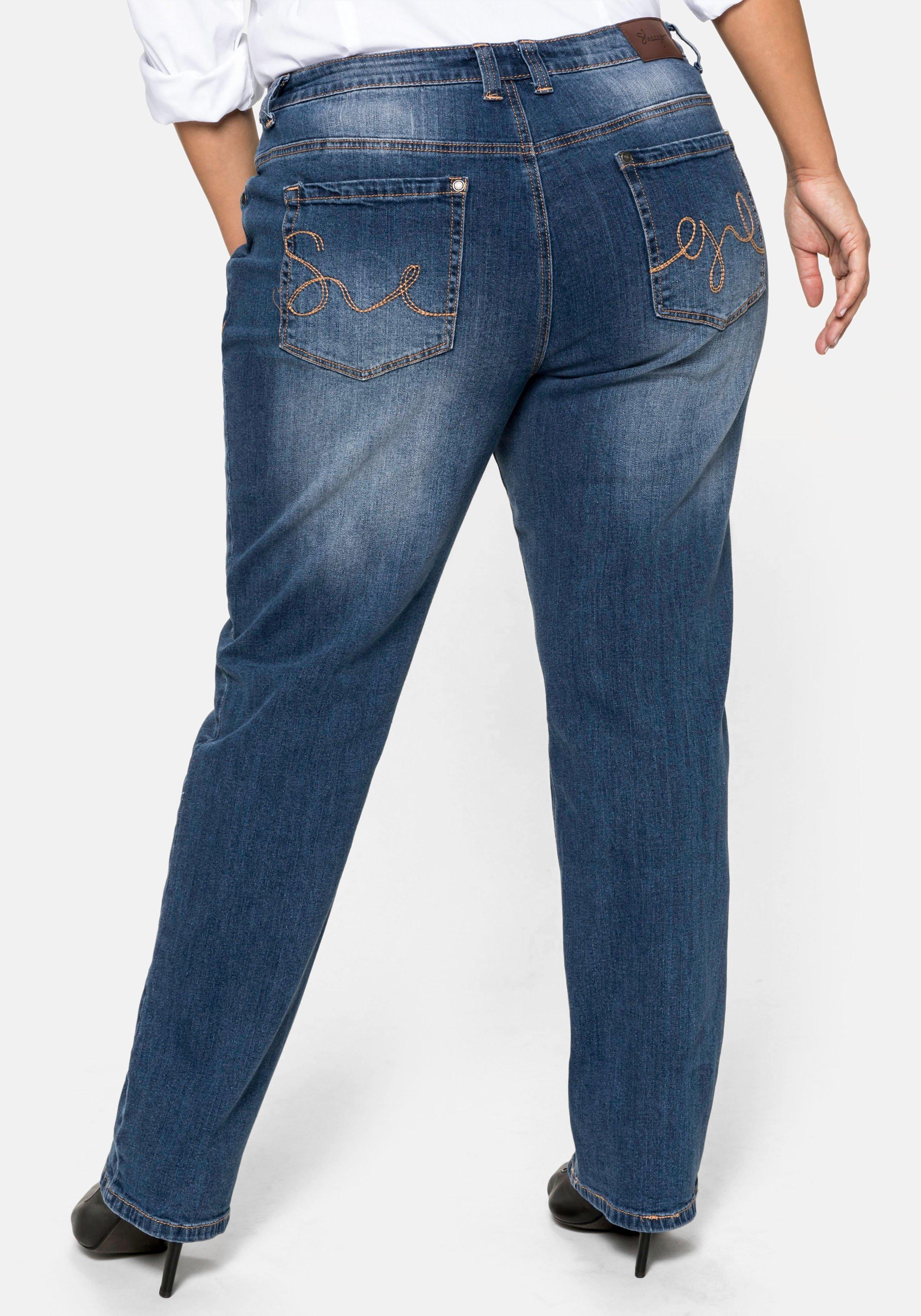 Gerade Jeans mit Shaping-Einsatz