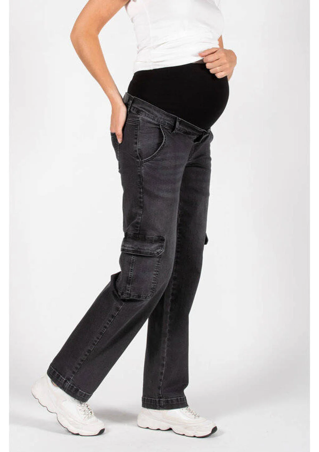 LOVE2WAIT zwangerschaps straight jeans grey denim
