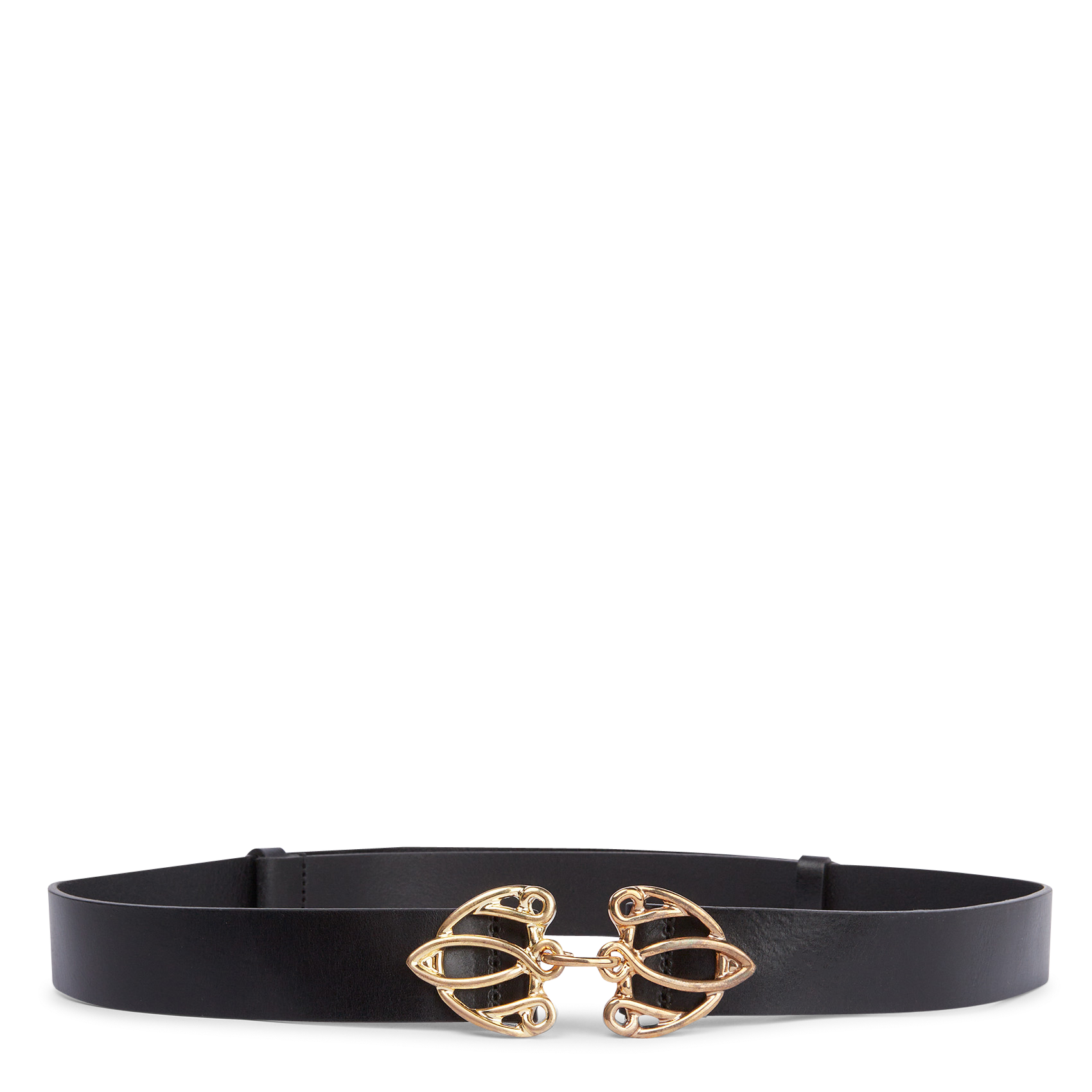 BILISSI - Ceinture en cuir avec boucle crochet | Noir