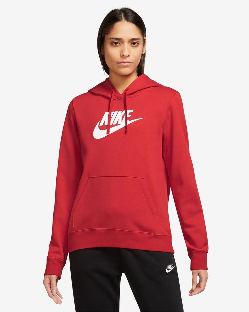 Sweat à capuche Nike Sportswear Club Fleece Rouge pour femme