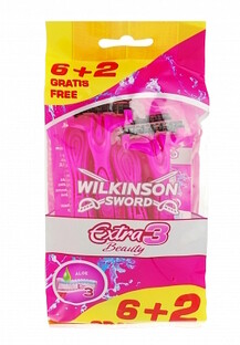 Wilkinson Extra3 Beauty Wegwerpscheermesjes 6 2 Gratis 8ST
