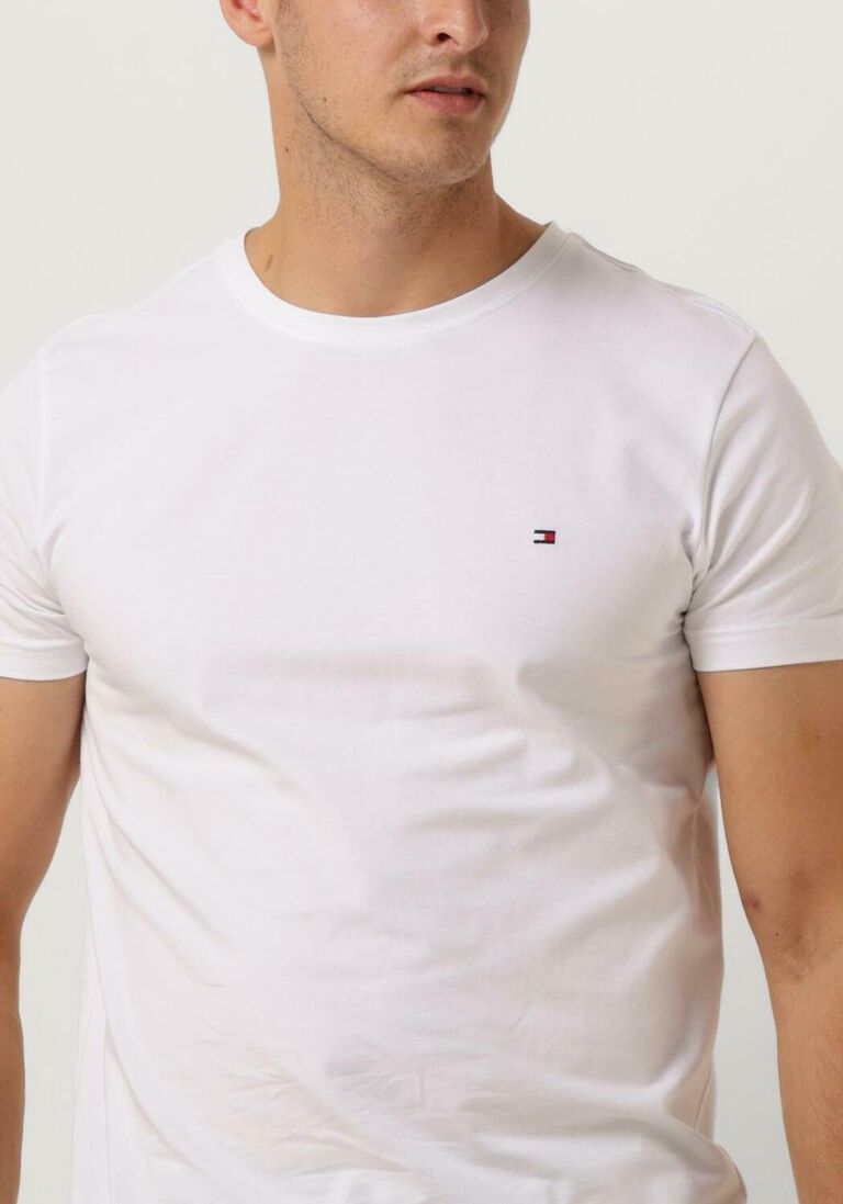 TOMMY HILFIGER witte tommy hilfiger t-shirt core stretch slim c-neck