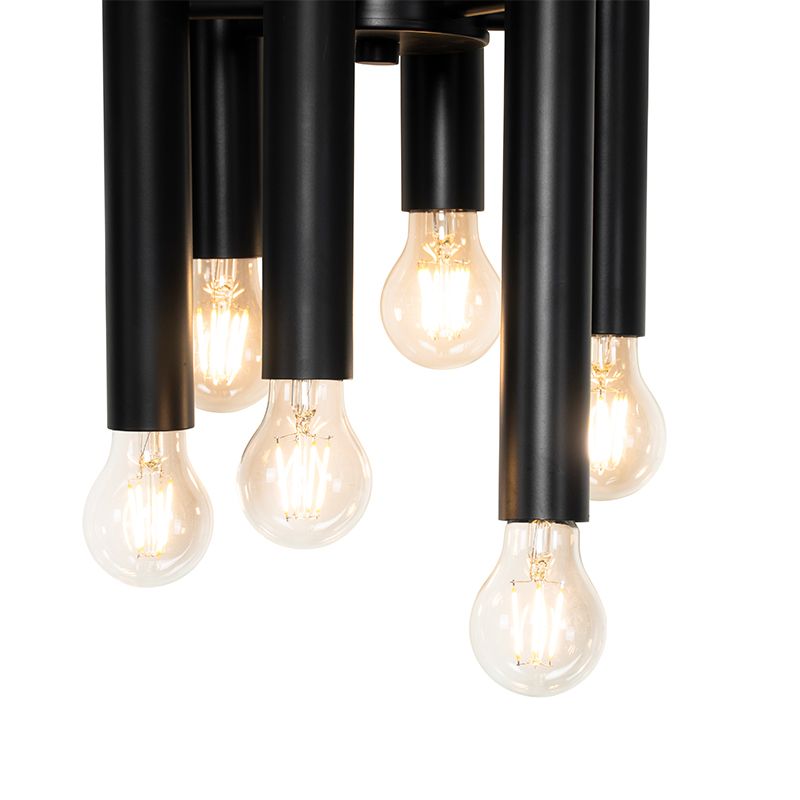 Art deco hanglamp zwart 12-lichts - Tubi