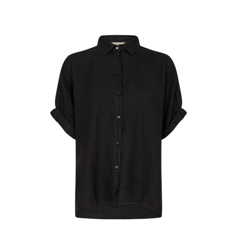 Mos Mosh Aven Linen Skjorte, Black, M