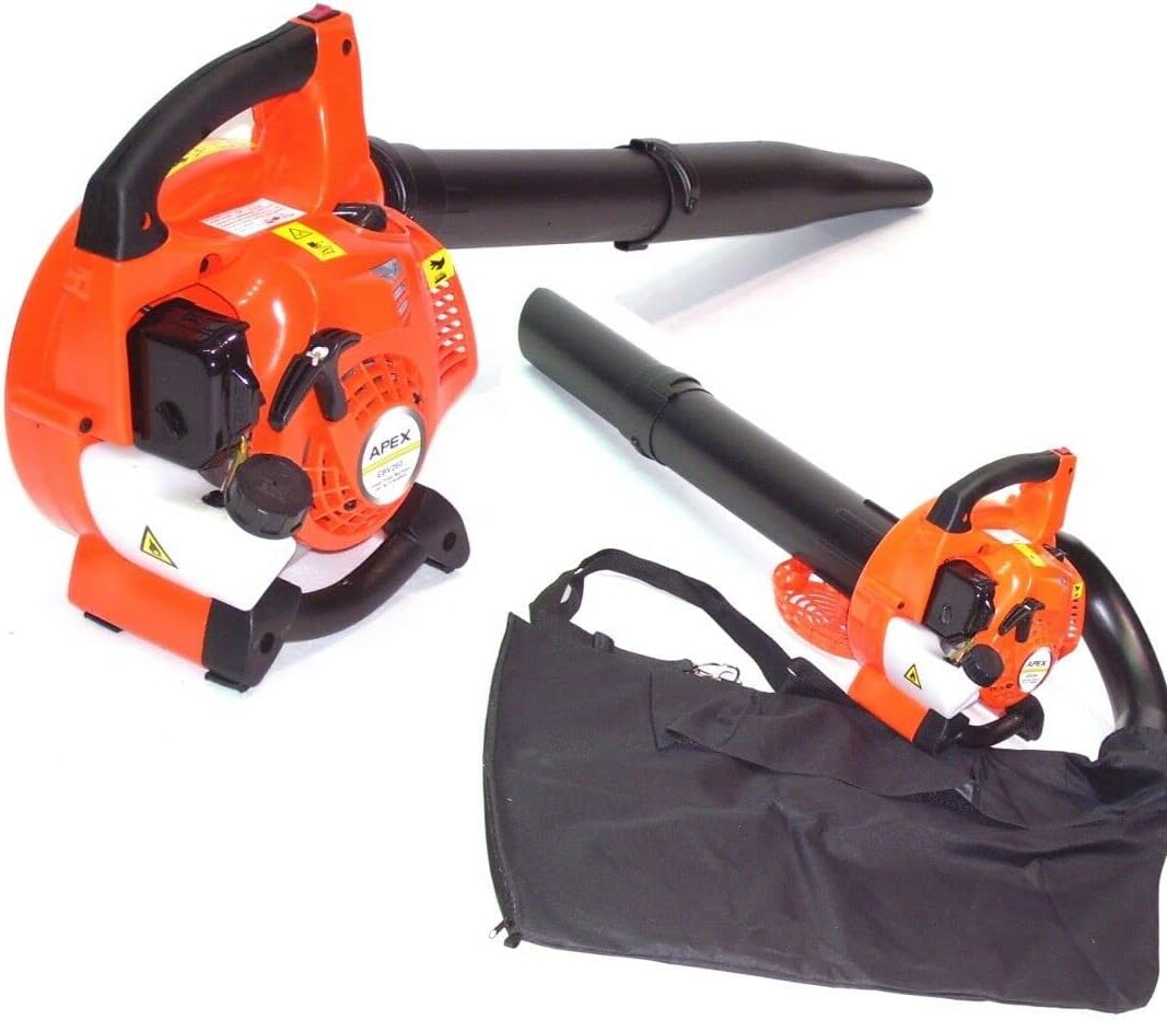 Benzin Laubsauger 1PS Laubbläser 55132 Laubhäcksler Gartenhäcksler Gebläse 25ccm Laubbläser & Häcksler Blasrohr 50L Auffangsack
