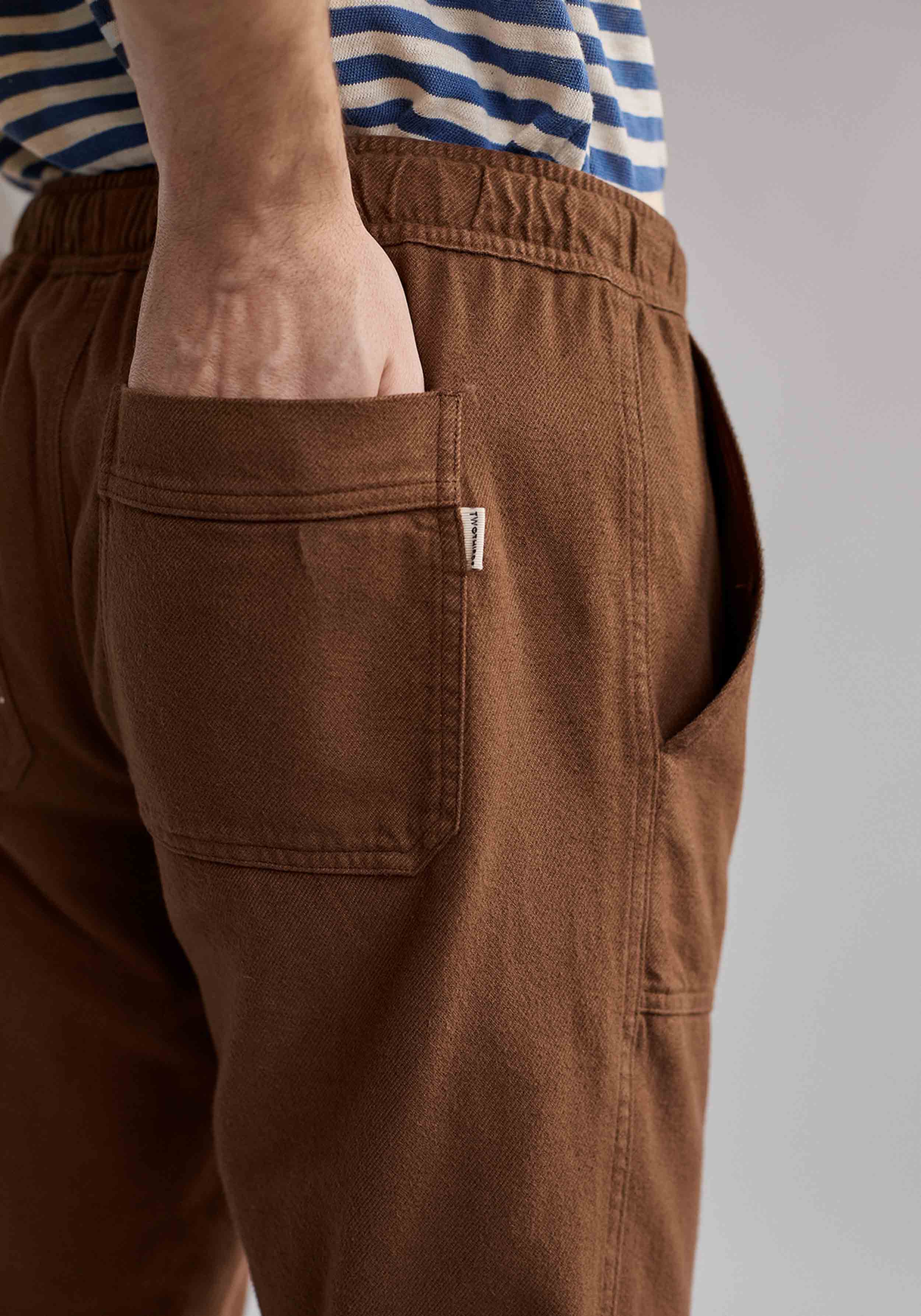 Twothirds Flanellhose Downhill Brown Sand