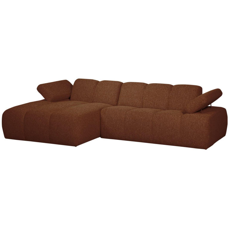 WOOOD Mojo bank chaise longue links bouclé bruin