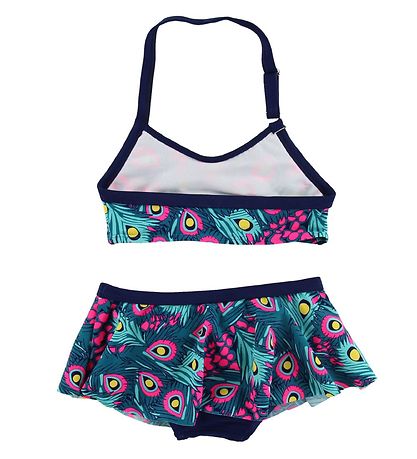 Color Kids Bikini - Tracy - Navy/Pink m. Pfauenfedern