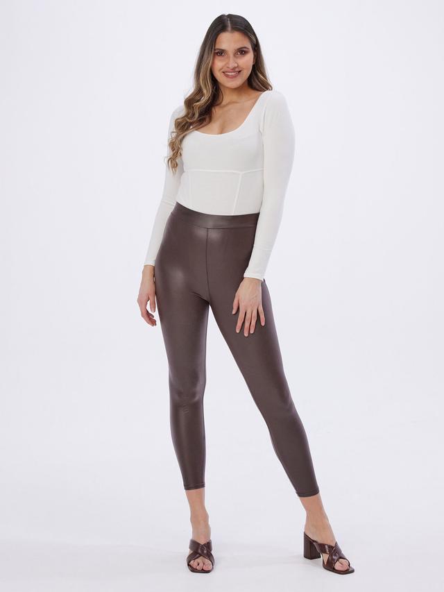 Leggings Glattlederoptik