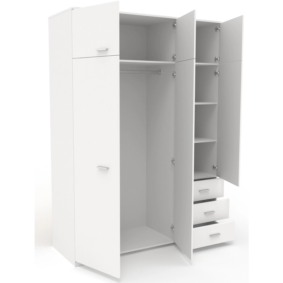 Parisot Kleiderschrank 6-türig Galaxy 2 Weiß Weiß