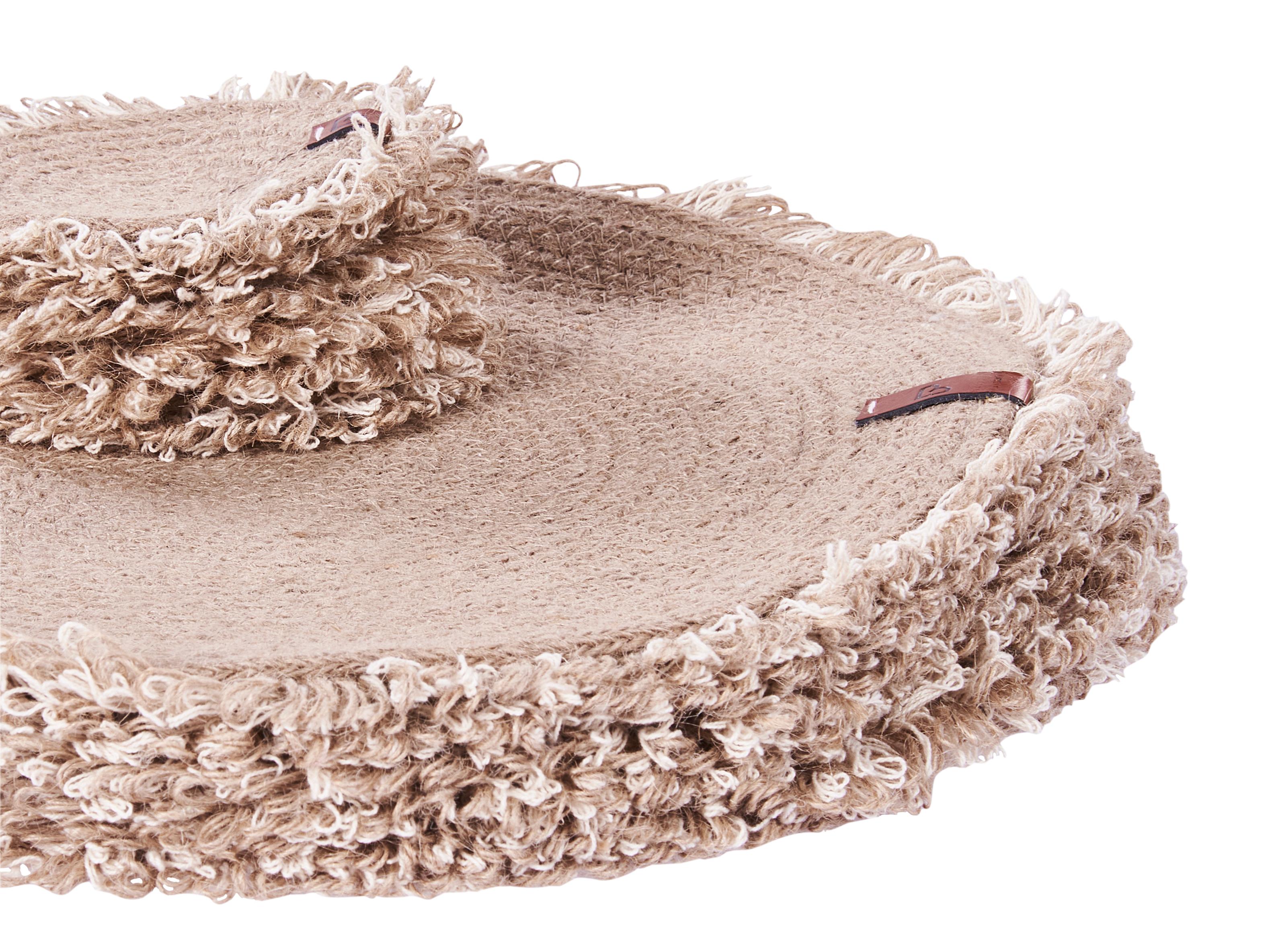Placemats en onderzetters set RIBBERY Natuurlijk Jute