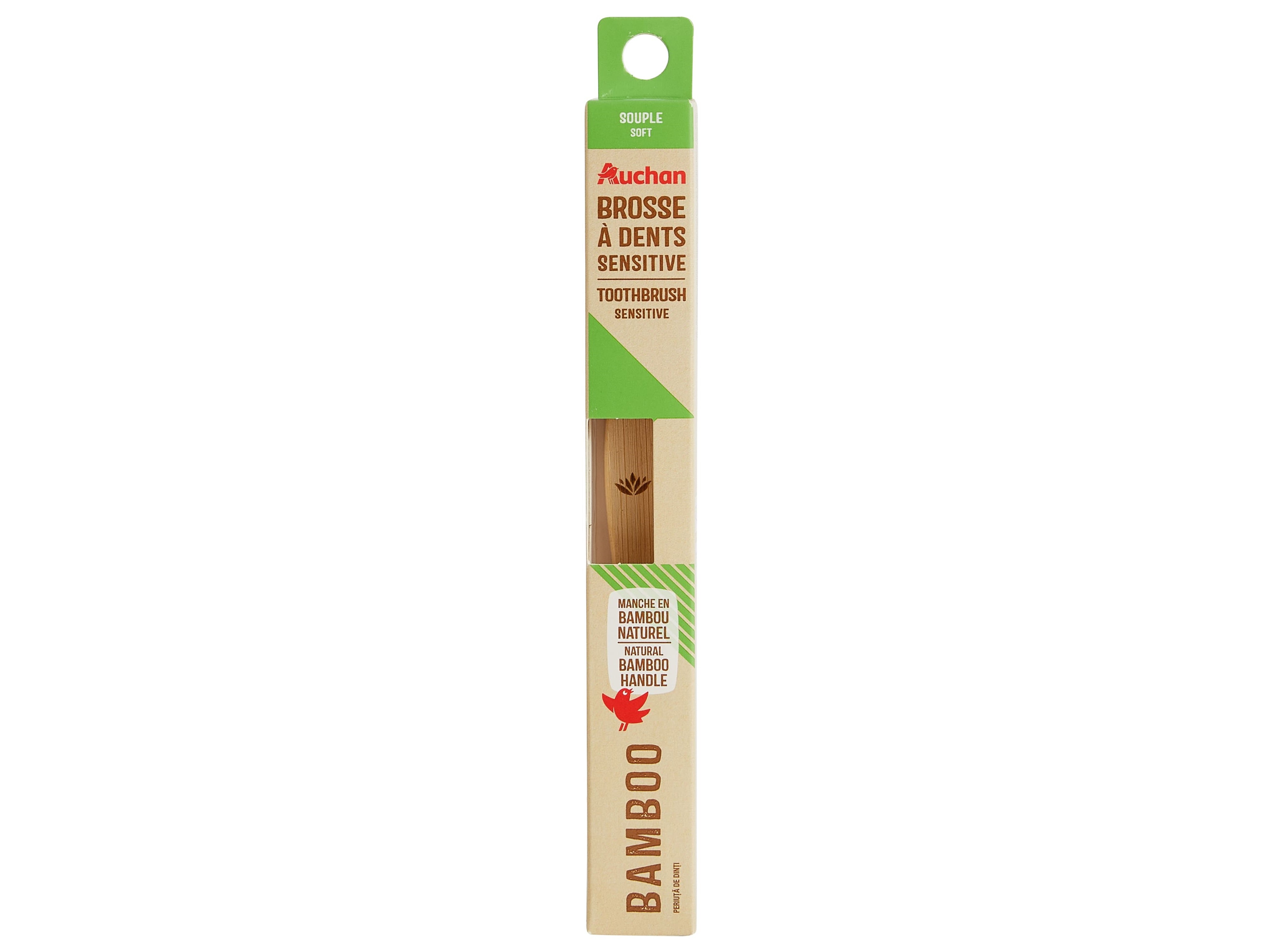 ESCOVA DENTES AUCHAN SENSÍVEL BAMBU SUAVE 1 UN