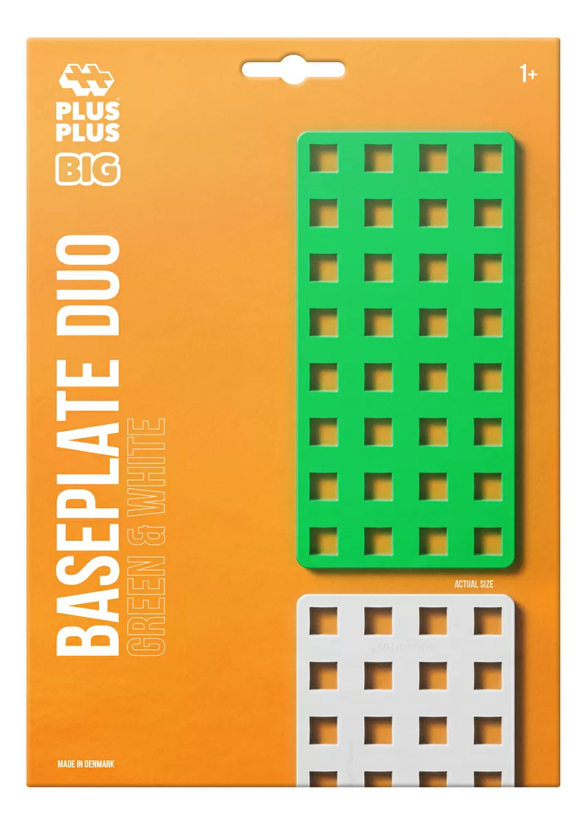 Plus-Plus BIG Baseplate White/Green - 2 stk.