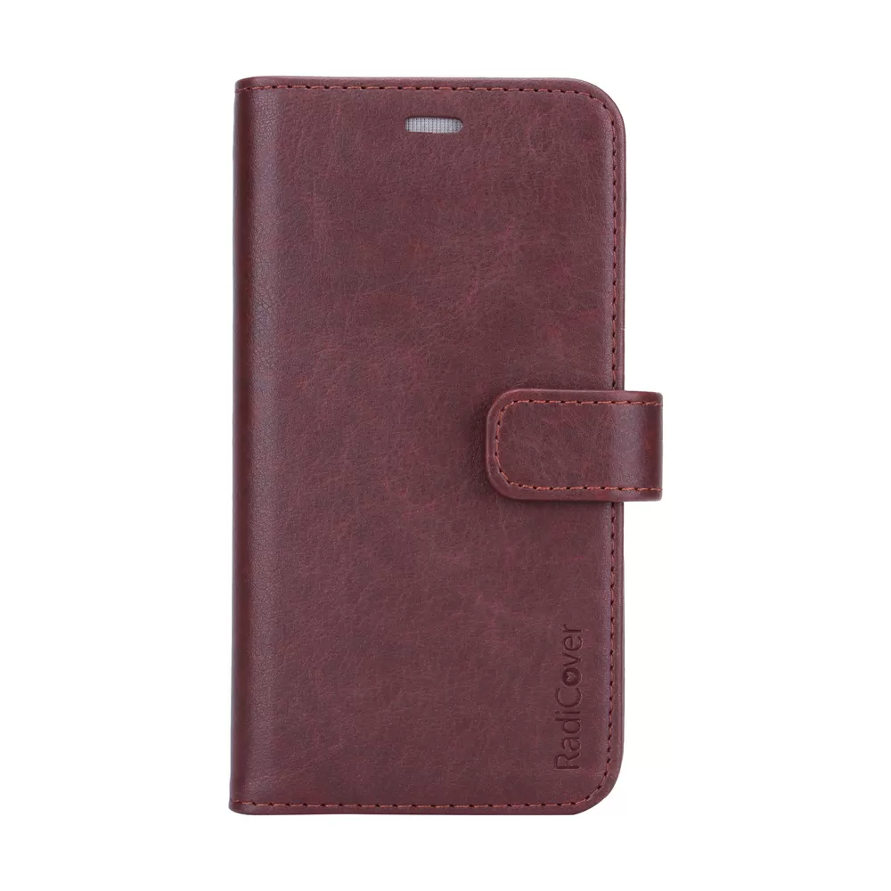 Radicover iPhone 12 / 12 PRO Flipcover, vegansk læder - Brun