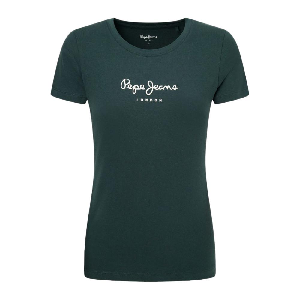 Pepe jeans T-shirt Vert Foncé Femme Pepe Jeans New Virginia