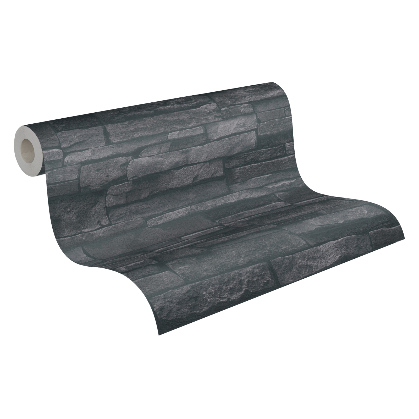 A.S. Creation Vliestapete BRICKS & STONES - schwarz-anthrazit - Steinoptik - 10 Meter