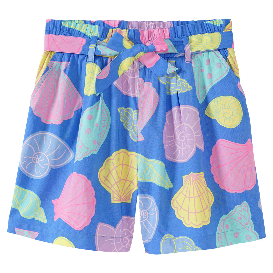 Yigga Mädchen Shorts mit bunten Muscheln blau