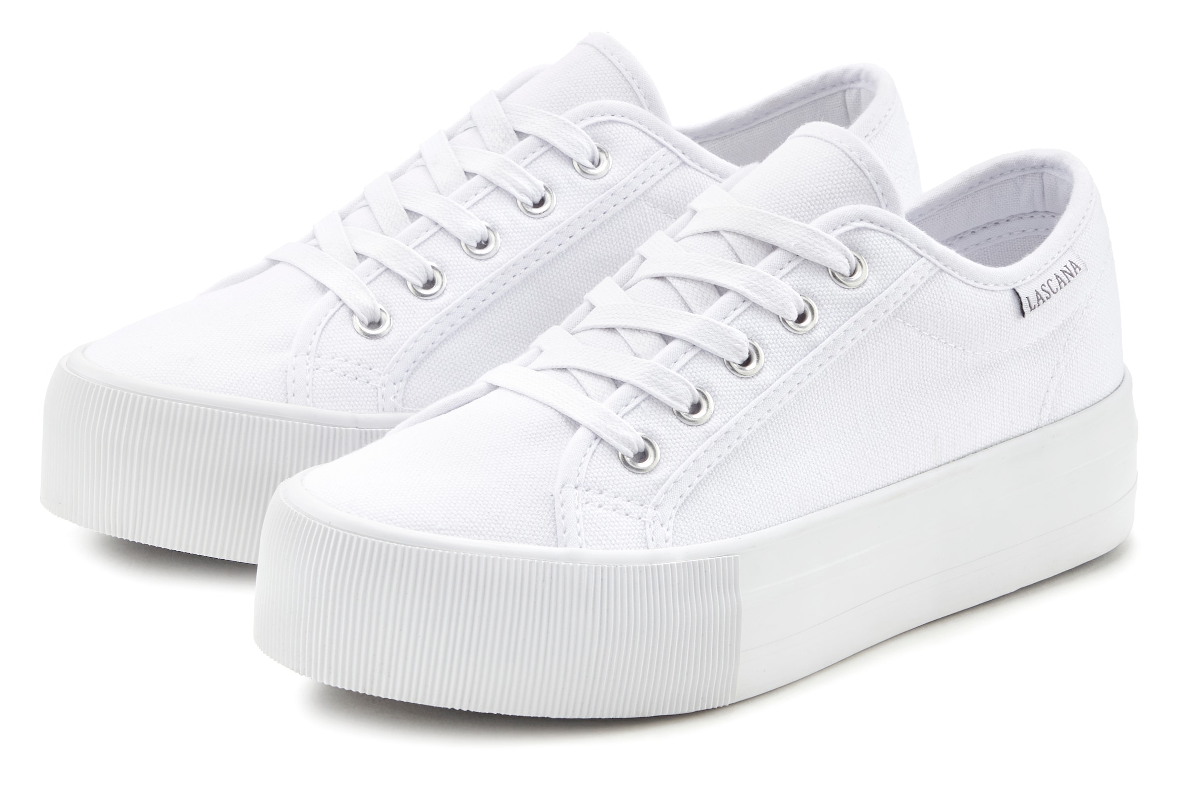 LASCANA Sneaker  Schnürhalbschuh, Freizeitschuh aus Textil mit Plateausohle