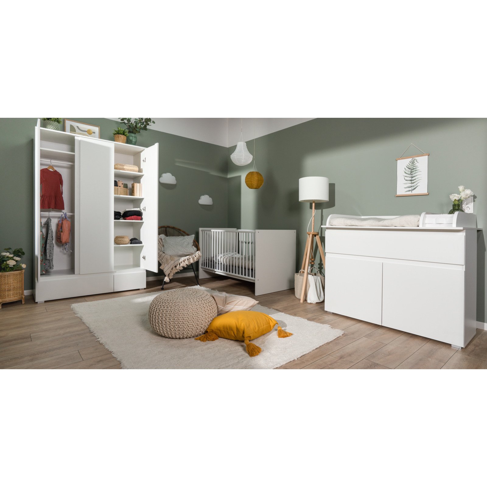 Schrank Shark Dekor weiss 120 x 191 x 55 cm