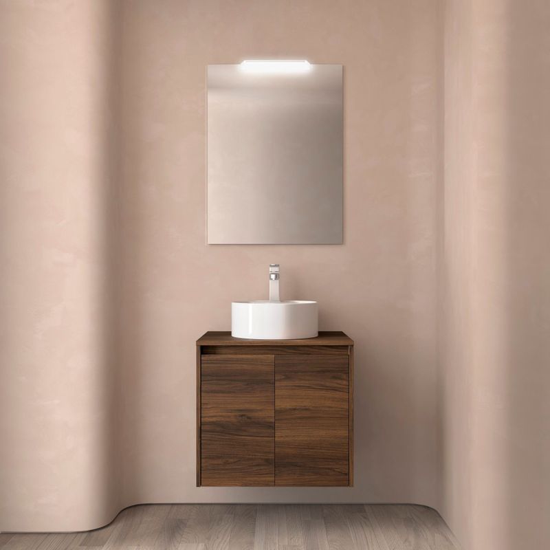 Muebles - Project - Badmeubel - Walnoot - 70 cm - 2 Deuren met Toppaneel