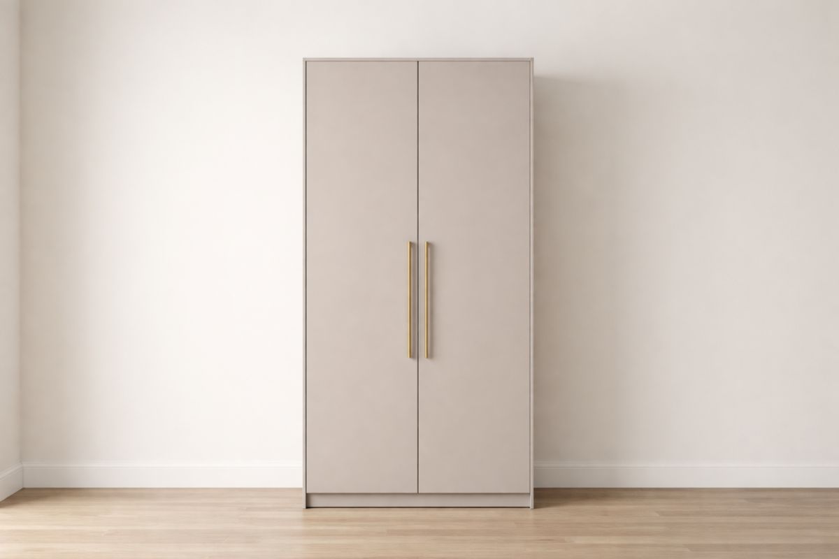 Kleiderschränke 2-türig MDF Holz Beige 180x80x50 cm(H × B × T)