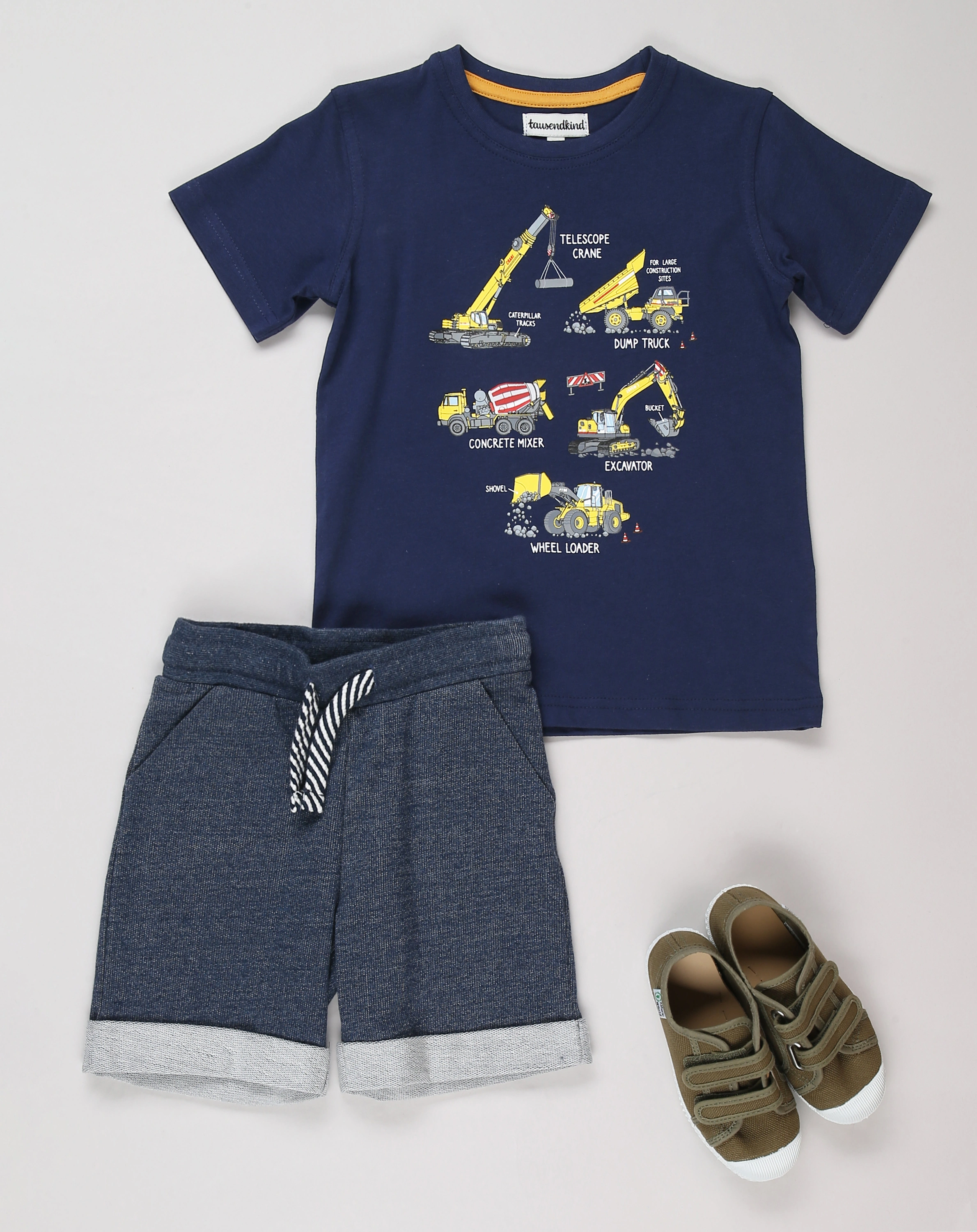 T-Shirt BAUSTELLENFAHRZEUGE in dunkelblau