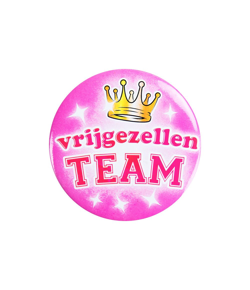 Button Vrijgezellen Team Vrouw 5,5cm
