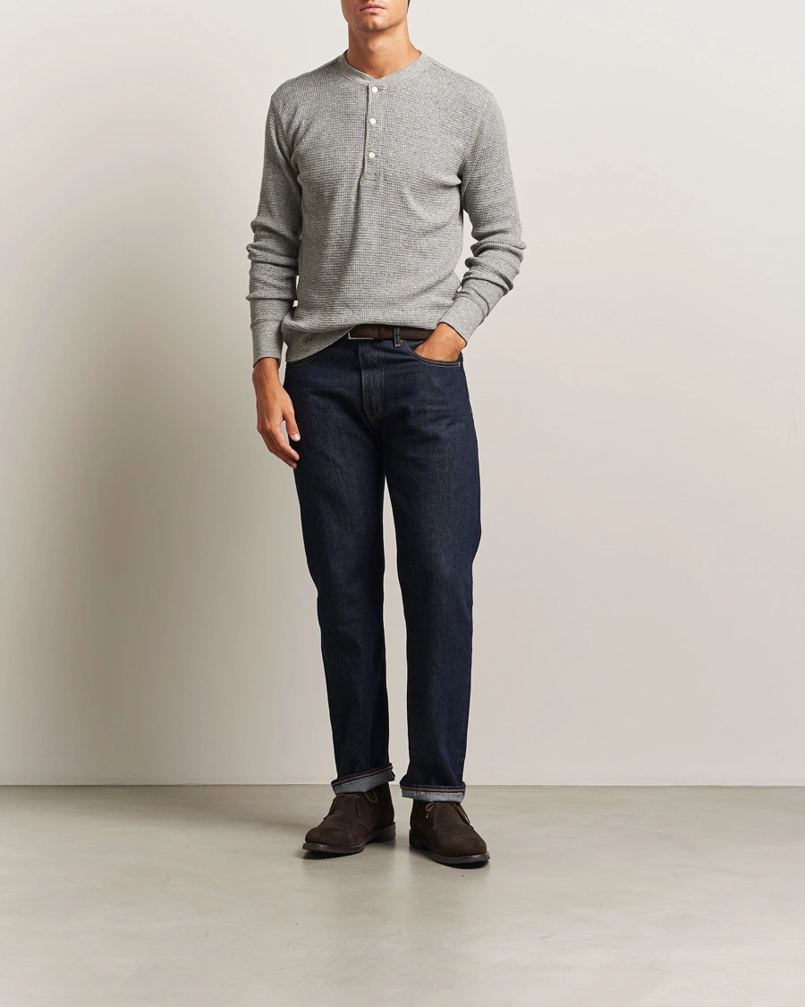 RRL Long Sleeve Henley Grey