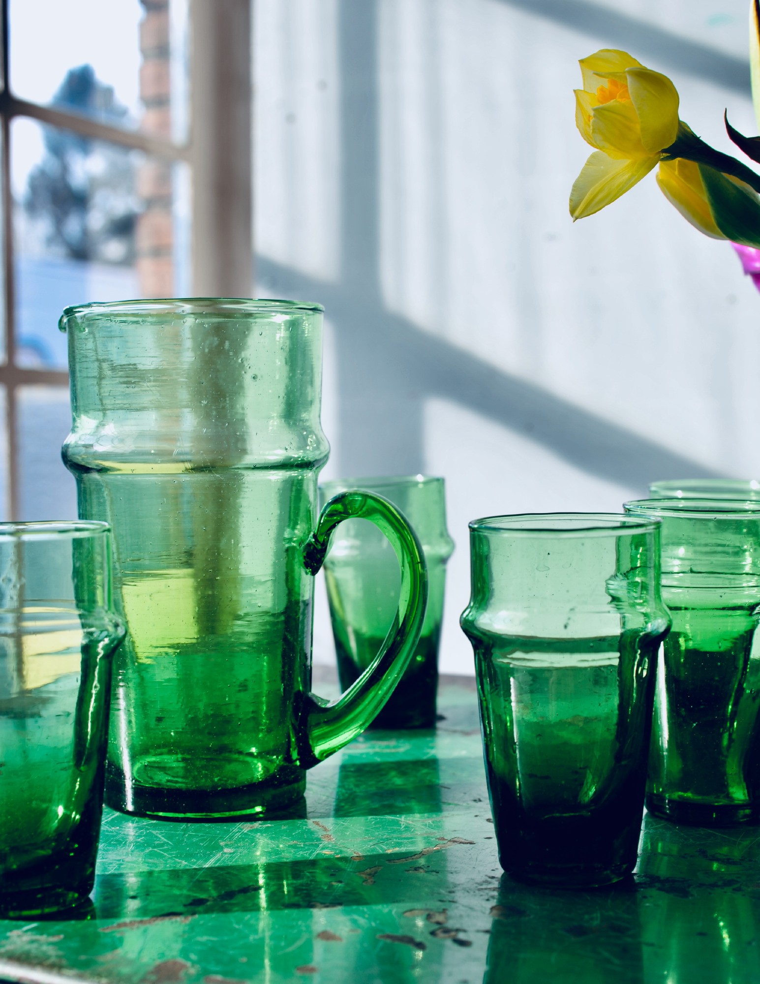 Glasreihe 'Beldi' Glas, grün, Ø 6 cm, H 10,5 cm zu 3,40