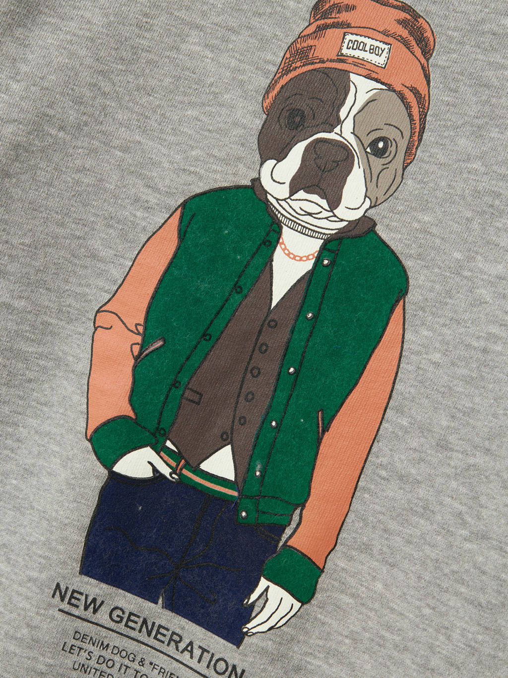 NAME IT sweater met printopdruk grijs melange