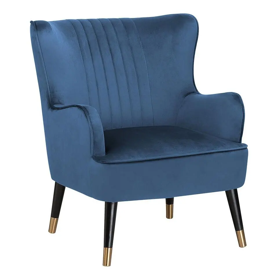 VARBERG - Fauteuil - Blauw - Fluweel