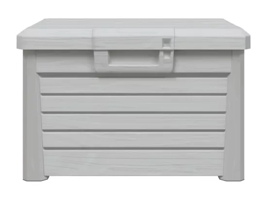 Boîte à coussins d'extérieur gris 73x50,5x46,5 cm polypropylène