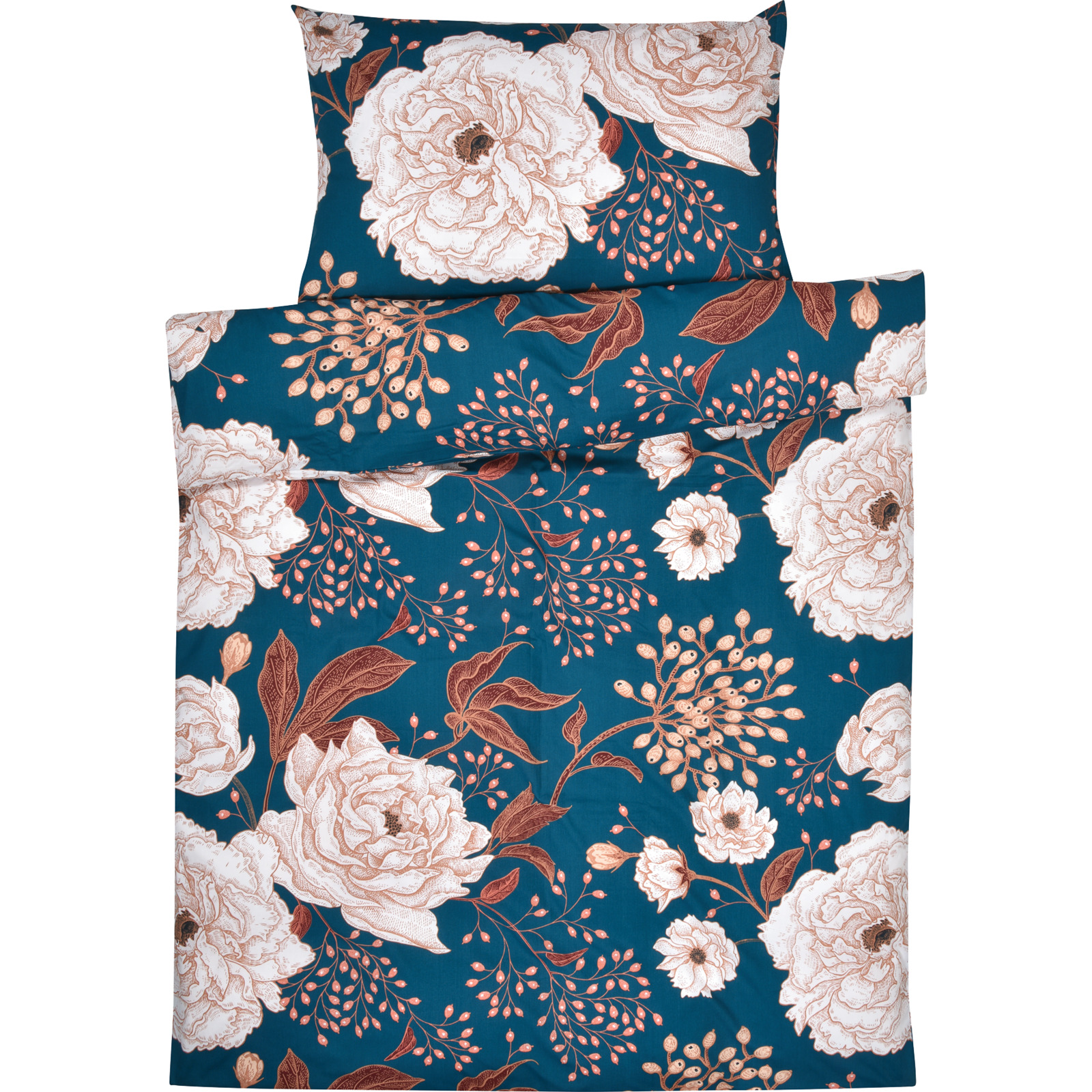 Bettwäsche mit Blumenmuster 200x210 2x65x65 Bettanzug Fra