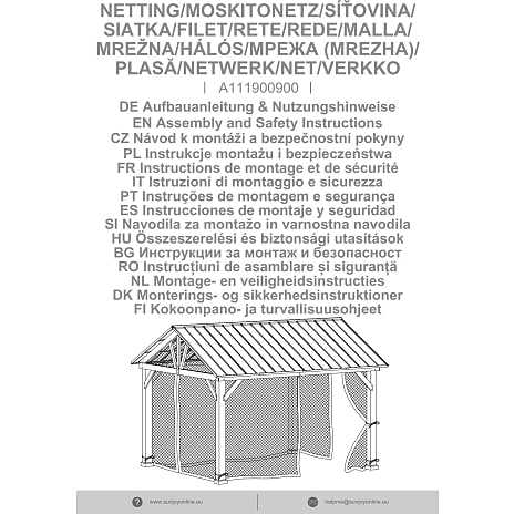 Sunjoy net til pavillon i 404cm x 465cm