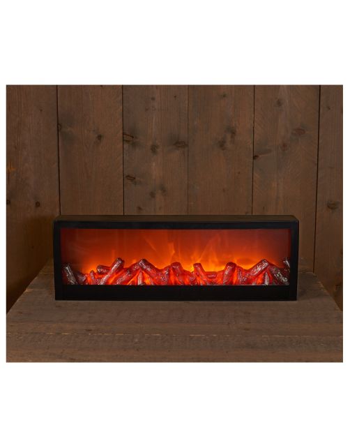 Anna's Collection Haard Met Ledverlichting - Kerstverlichting - 60x20x10 cm Zwart